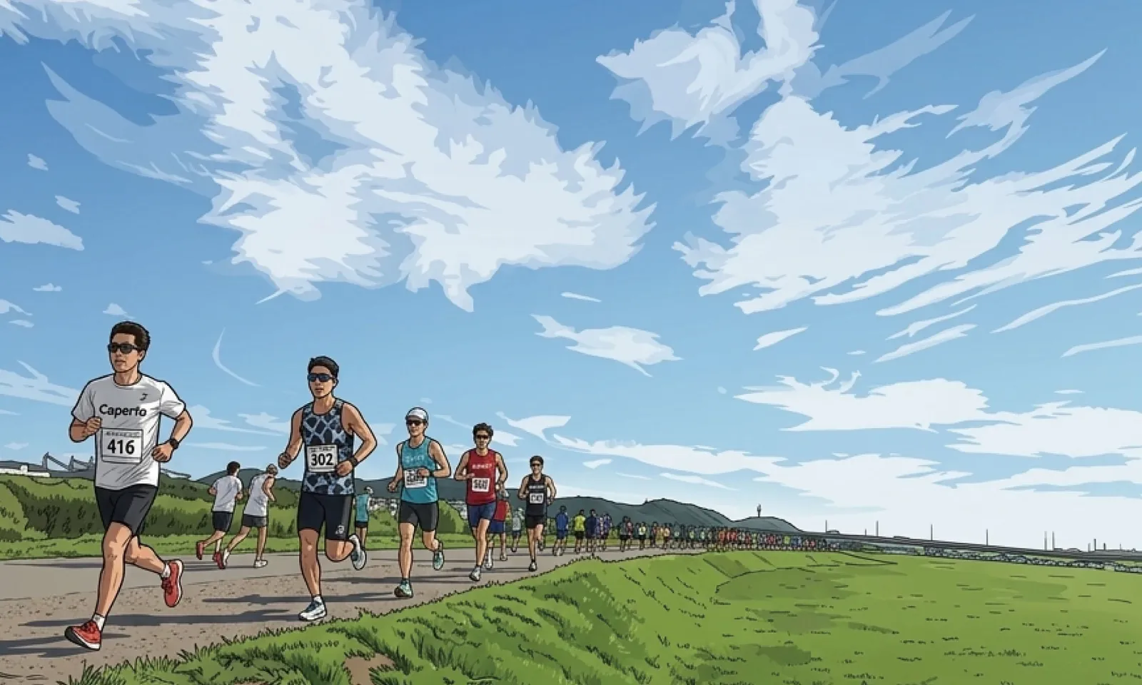 加古川みなもロードを走るランナーたち